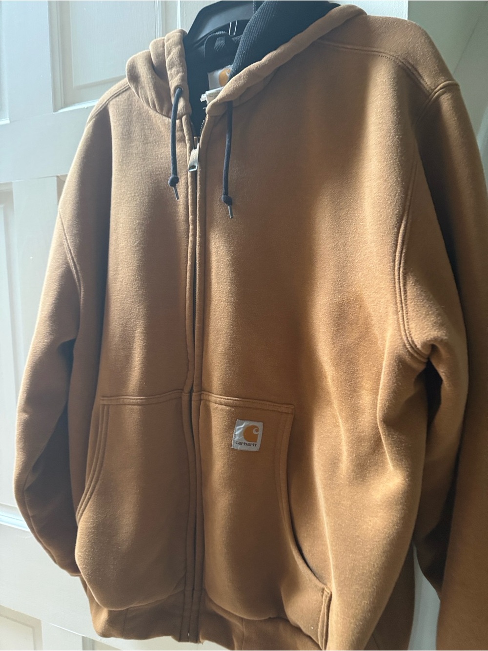 Carhartt Brown/Tan Full-Zip Hooded Work Jacket